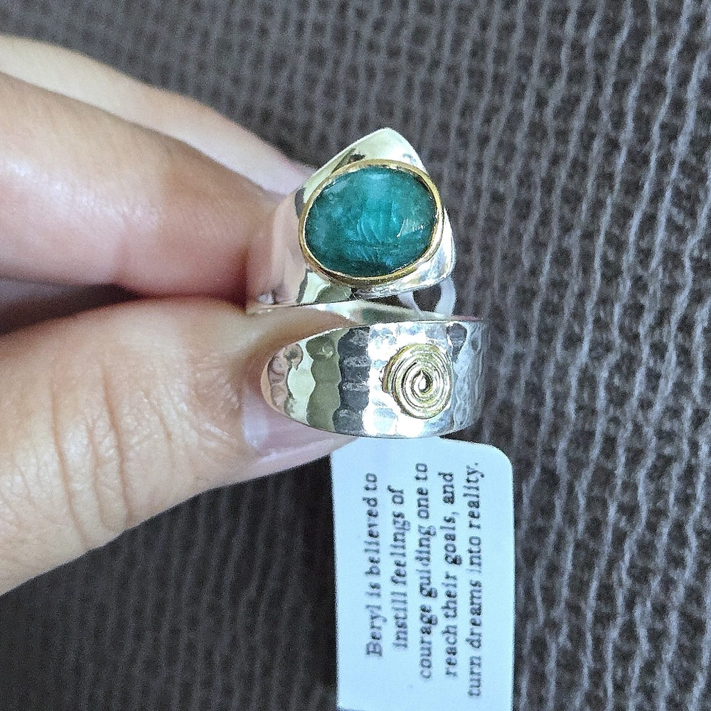 Shivam Green💚 Beryl Bypass Ring💍 - NWT - Picture 3 of 16